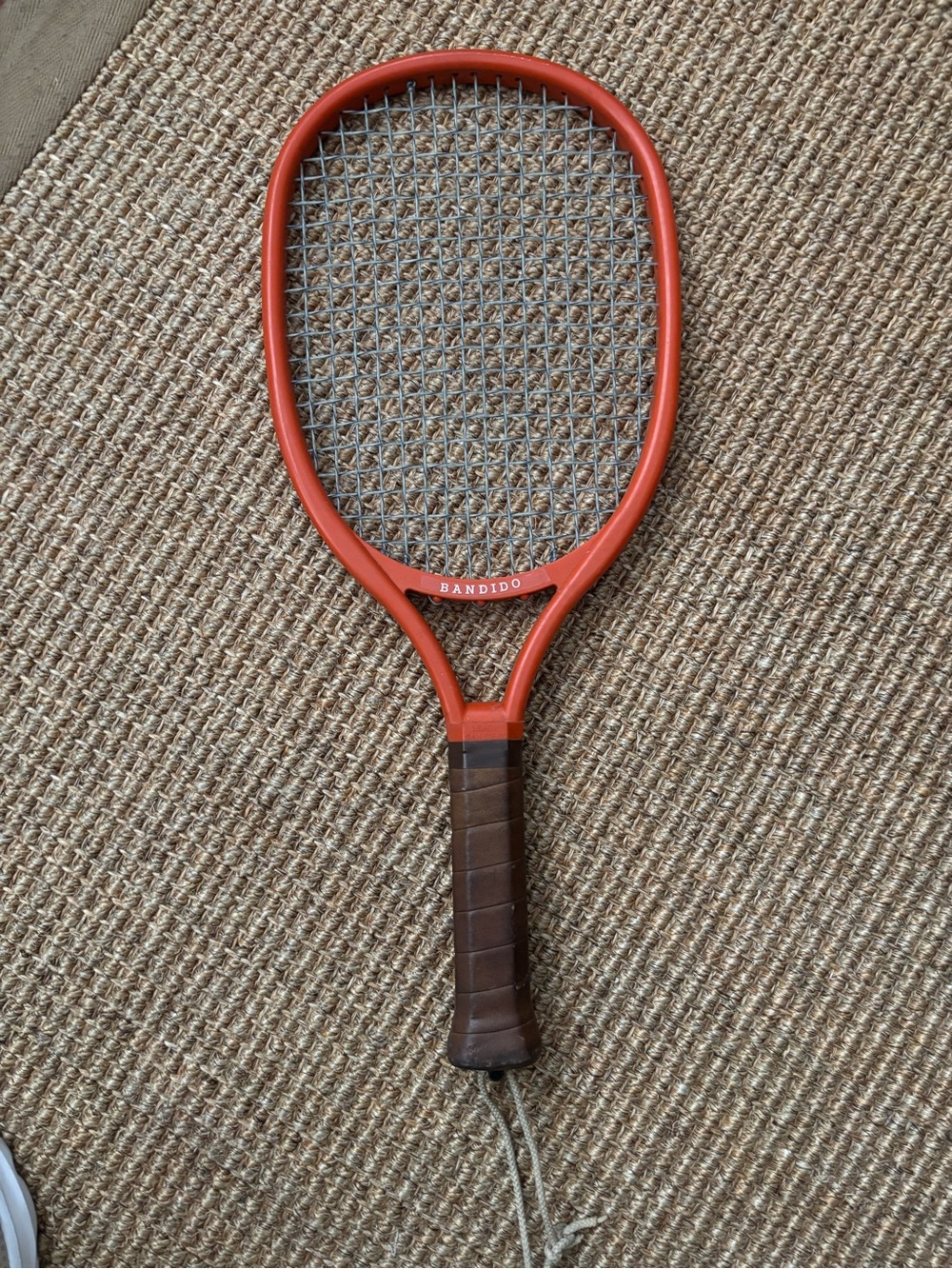 Men's Brown Leather Tennis Racket Grip